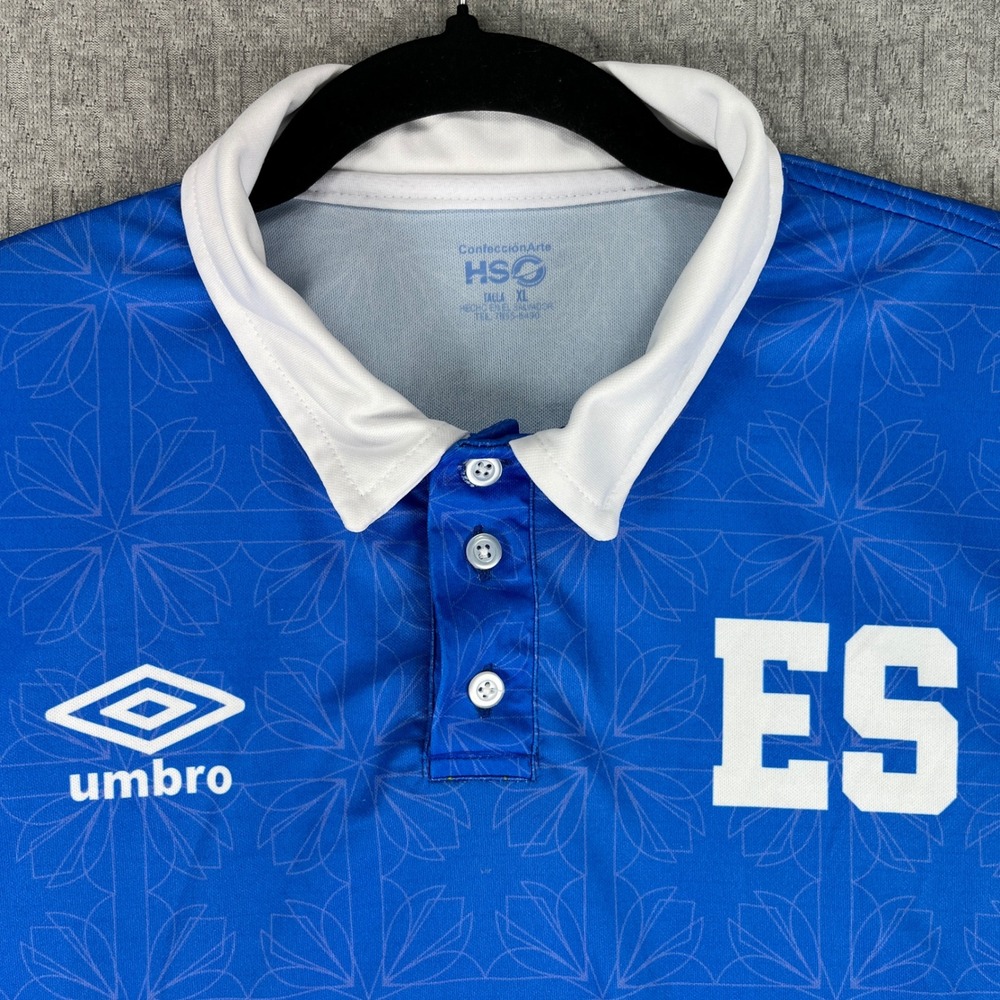 Umbro El Salvador Soccer Jersey Mens XL World Cup Polo Shirt ES Football sports